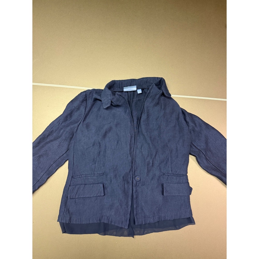 Simply Vera Vera Wang Navy Blue Layered Hem Blazer Jacket PM